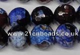 CAG2236 15.5 inches 16mm faceted round fire crackle agate beads