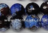 CAG2237 15.5 inches 18mm faceted round fire crackle agate beads