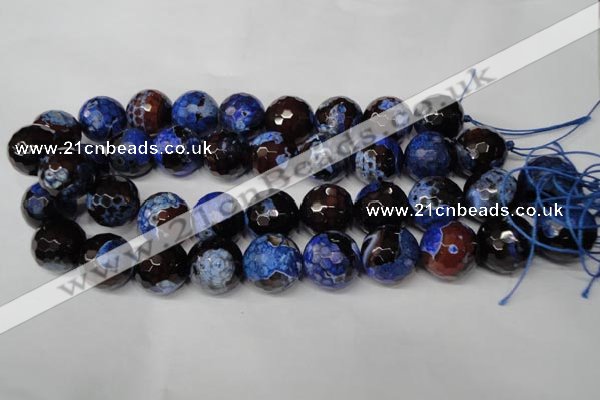 CAG2237 15.5 inches 18mm faceted round fire crackle agate beads