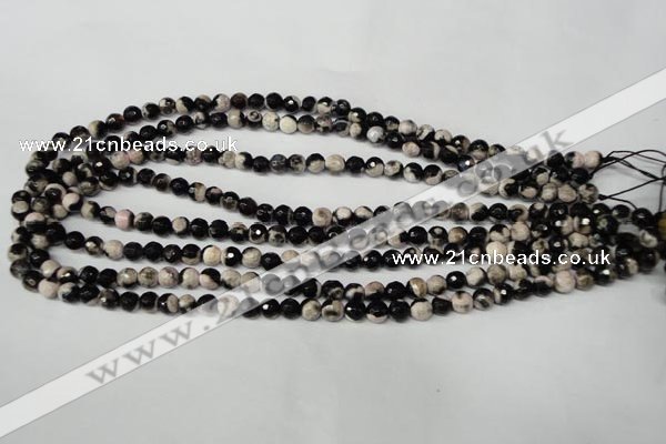 CAG2241 15.5 inches 6mm faceted round fire crackle agate beads