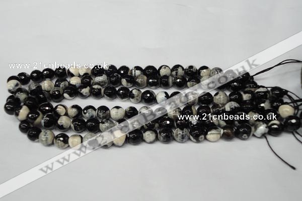 CAG2243 15.5 inches 10mm faceted round fire crackle agate beads