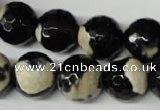 CAG2246 15.5 inches 16mm faceted round fire crackle agate beads