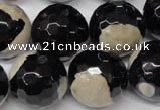 CAG2248 15.5 inches 20mm faceted round fire crackle agate beads
