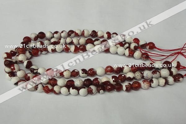 CAG2253 15.5 inches 10mm faceted round fire crackle agate beads