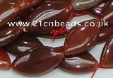 CAG226 15.5 inches 12*23mm marquise red agate gemstone beads