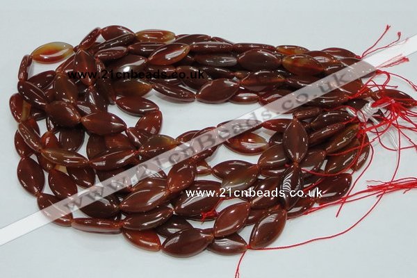 CAG226 15.5 inches 12*23mm marquise red agate gemstone beads