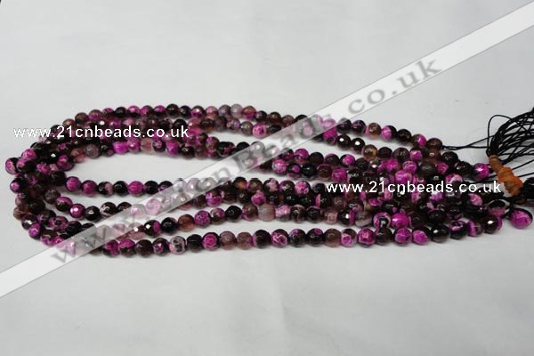 CAG2261 15.5 inches 6mm faceted round fire crackle agate beads