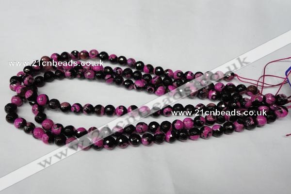 CAG2262 15.5 inches 8mm faceted round fire crackle agate beads