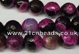 CAG2264 15.5 inches 12mm faceted round fire crackle agate beads