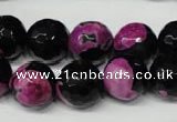 CAG2266 15.5 inches 16mm faceted round fire crackle agate beads