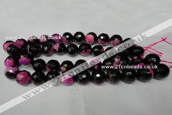 CAG2267 15.5 inches 18mm faceted round fire crackle agate beads