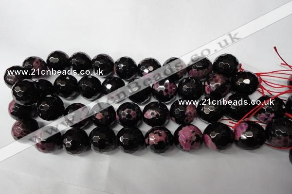 CAG2268 15.5 inches 20mm faceted round fire crackle agate beads