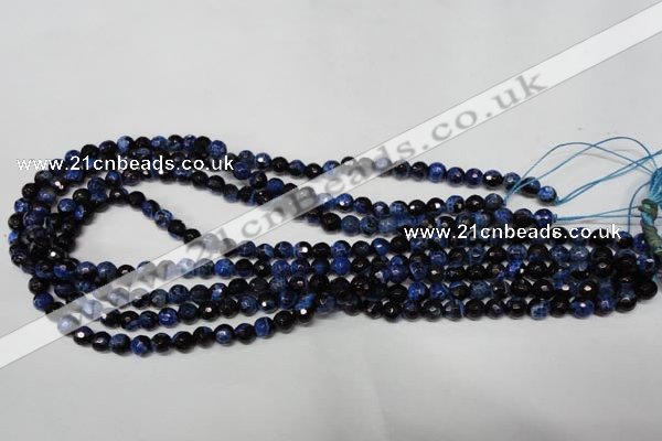 CAG2271 15.5 inches 6mm faceted round fire crackle agate beads