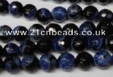 CAG2272 15.5 inches 8mm faceted round fire crackle agate beads