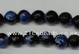 CAG2273 15.5 inches 10mm faceted round fire crackle agate beads