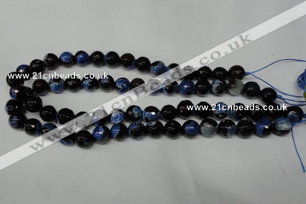 CAG2273 15.5 inches 10mm faceted round fire crackle agate beads