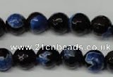 CAG2274 15.5 inches 12mm faceted round fire crackle agate beads