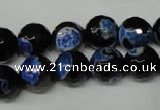 CAG2276 15.5 inches 16mm faceted round fire crackle agate beads