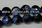 CAG2278 15.5 inches 20mm faceted round fire crackle agate beads