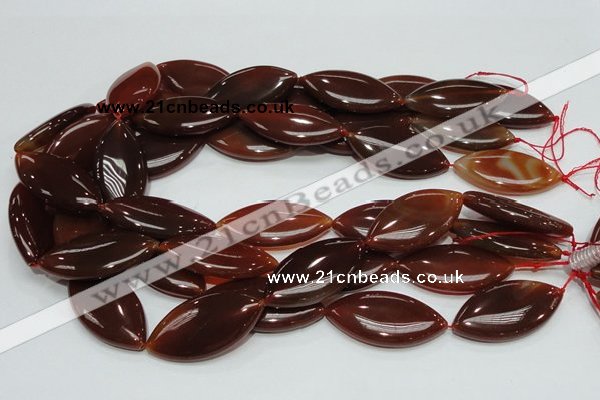 CAG228 15.5 inches 20*40mm marquise red agate gemstone beads