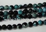 CAG2281 15.5 inches 6mm faceted round fire crackle agate beads