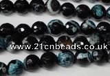 CAG2282 15.5 inches 8mm faceted round fire crackle agate beads