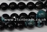 CAG2284 15.5 inches 12mm faceted round fire crackle agate beads