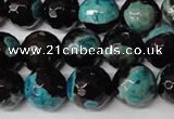 CAG2286 15.5 inches 16mm faceted round fire crackle agate beads