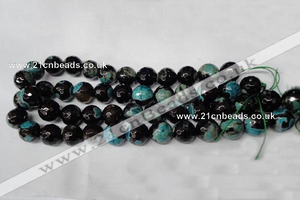 CAG2287 15.5 inches 18mm faceted round fire crackle agate beads