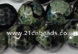 CAG2288 15.5 inches 20mm faceted round fire crackle agate beads