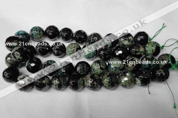 CAG2288 15.5 inches 20mm faceted round fire crackle agate beads