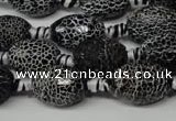 CAG2294 15.5 inches 12*16mm faceted rice fire crackle agate beads