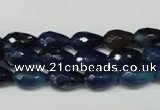 CAG2301 15.5 inches 8*12mm faceted teardrop agate gemstone beads