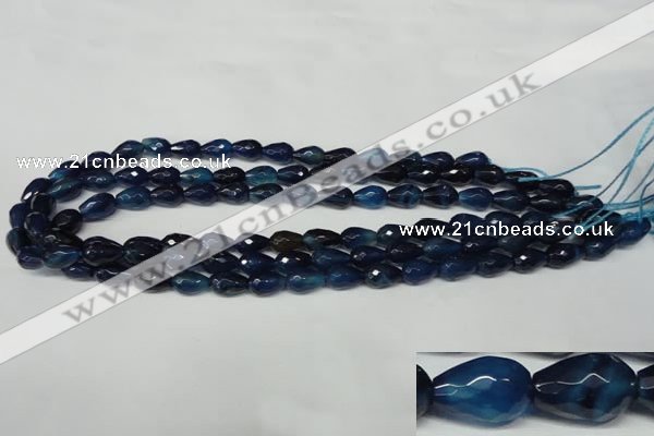 CAG2301 15.5 inches 8*12mm faceted teardrop agate gemstone beads