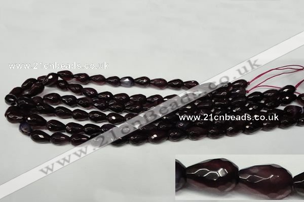 CAG2303 15.5 inches 8*12mm faceted teardrop agate gemstone beads