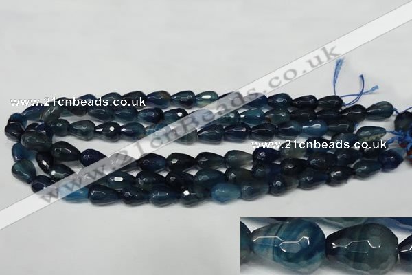 CAG2304 15.5 inches 10*14mm faceted teardrop agate gemstone beads