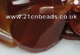 CAG231 15.5 inches 30*40mm faceted twisted teardrop red agate beads