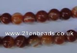 CAG2322 15.5 inches 8mmround red line agate beads wholesale