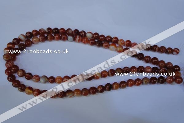 CAG2322 15.5 inches 8mmround red line agate beads wholesale