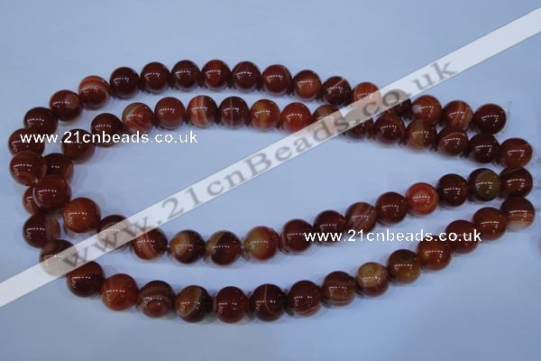 CAG2323 15.5 inches 10mmround red line agate beads wholesale