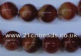 CAG2324 15.5 inches 12mmround red line agate beads wholesale