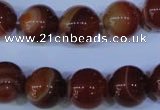 CAG2325 15.5 inches 14mmround red line agate beads wholesale