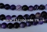 CAG2331 15.5 inches 6mm round violet line agate beads wholesale