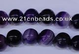 CAG2333 15.5 inches 10mm round violet line agate beads wholesale