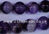 CAG2335 15.5 inches 14mm round violet line agate beads wholesale