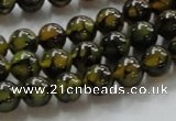 CAG234 15.5 inches 8mm round dragon veins agate gemstone beads