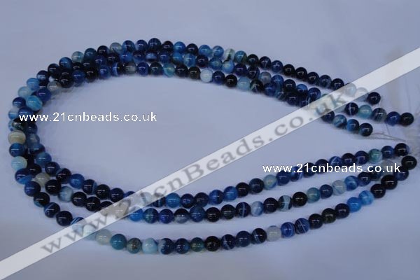 CAG2341 15.5 inches 6mm round blue line agate beads wholesale