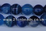 CAG2345 15.5 inches 14mm round blue line agate beads wholesale