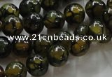CAG235 15.5 inches 10mm round dragon veins agate gemstone beads