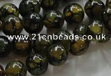 CAG235 15.5 inches 10mm round dragon veins agate gemstone beads